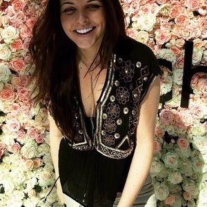 Gold embellished vest top